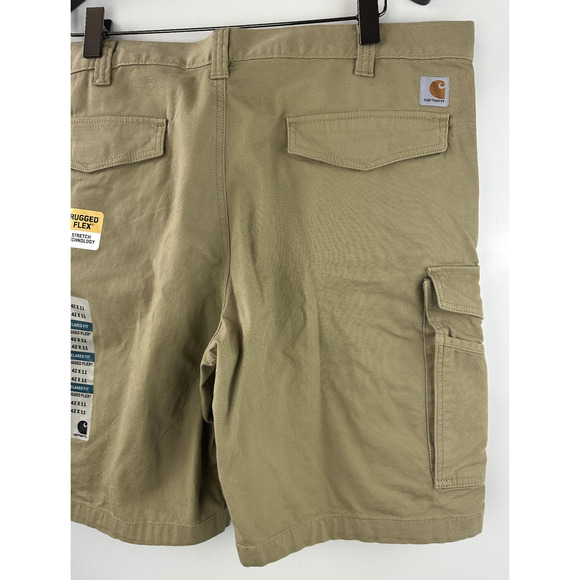 NWT Carhartt Rugged Flex Relaxed Canvas Cargo Work Short Khaki 103542-253 42 - Picture 12 of 13